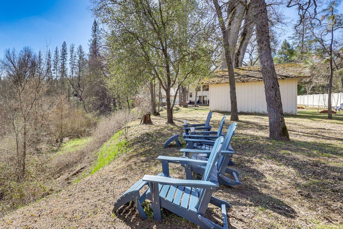 Adirondack chairs along China Creek